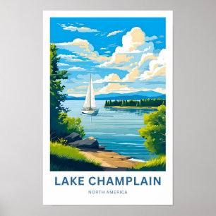 Lake Champlain Noord-Amerika Reisprint Poster