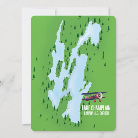 Lake Champlain USA Canada kaart poster (Voorkant)