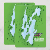 Lake Champlain USA Canada kaart poster (Voorkant / Achterkant)