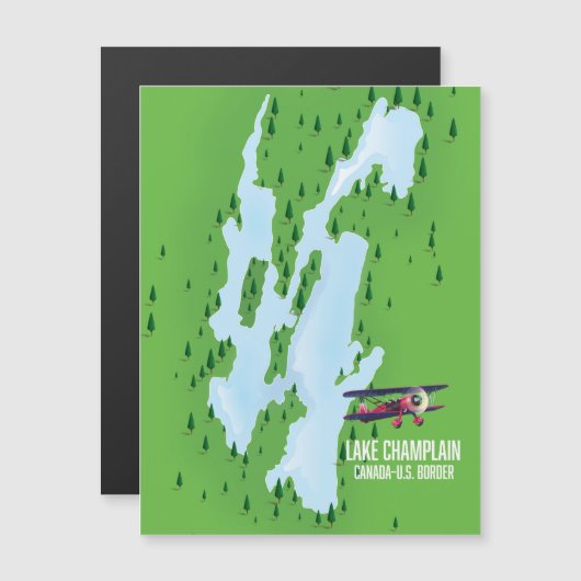 Lake Champlain USA Canada kaart poster (Voorkant / Achterkant)
