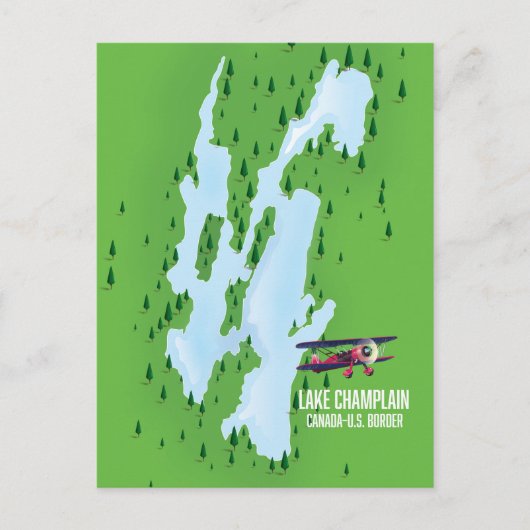 Lake Champlain USA Canada kaart poster (Voorkant)