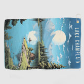Lake Champlain, Vermont illustratie, Golfhanddoek (Horizontaal)