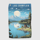 Lake Champlain, Vermont illustratie, Golfhanddoek (Voorkant)