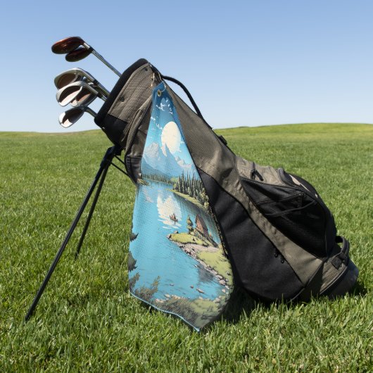 Lake Champlain, Vermont illustratie, Golfhanddoek (Groen)