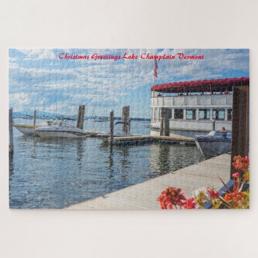 Lake Champlain  Vermont. Kerstgroeten Legpuzzel (Horizontaal)