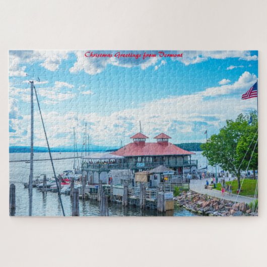 Lake Champlain Vermont.Kerstgroeten Legpuzzel (Horizontaal)