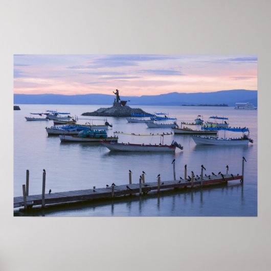 Lake Chapala Islet en Pier Poster (Voorkant)