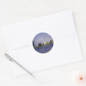 Lake Charles, LA Skyline met Sunburst Ronde Sticker (Envelop)