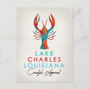 Lake Charles Louisiana Crawfish Bright Briefkaart