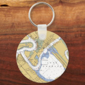 Lake Charles, Louisiana Nautical Harbour Chart key Sleutelhanger (Voorkant)