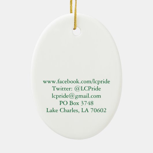 Lake Charles Pride Tree Keramisch Ornament (Achterkant)