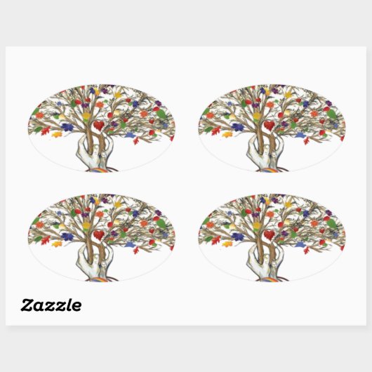 Lake Charles Pride Tree Ovale Sticker (Vel)