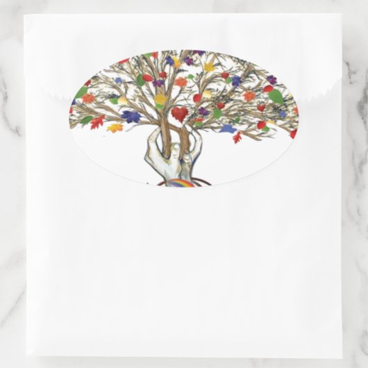 Lake Charles Pride Tree Ovale Sticker (Tas)