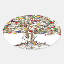 Lake Charles Pride Tree Ovale Sticker