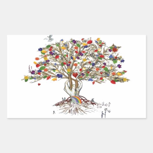 Lake Charles Pride Tree Rechthoekige Sticker (Voorkant)