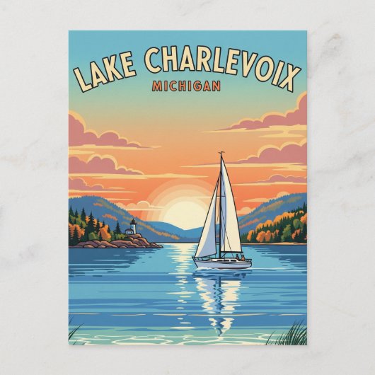 Lake Charlevoix Michigan Reizen Briefkaart (Voorkant)