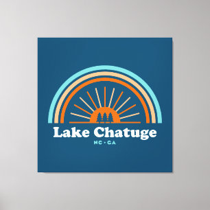 Lake Chatuge North Carolina Georgia Rainbow Canvas Afdruk