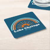 Lake Chatuge North Carolina Georgia Rainbow Kartonnen Onderzetters (Schuin)