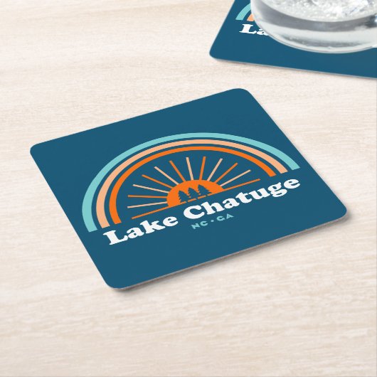 Lake Chatuge North Carolina Georgia Rainbow Kartonnen Onderzetters (Schuin)