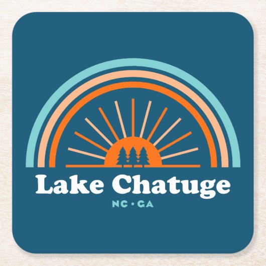 Lake Chatuge North Carolina Georgia Rainbow Kartonnen Onderzetters (Voorkant)