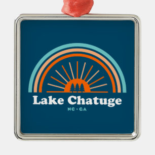 Lake Chatuge North Carolina Georgia Rainbow Metalen Ornament