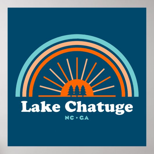 Lake Chatuge North Carolina Georgia Rainbow Poster (Voorkant)