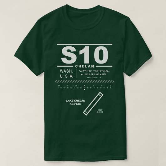 Lake Chelan Airport S10 T-shirt (Design voorkant)