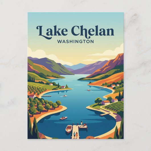 Lake Chelan VS Briefkaart (Voorkant)