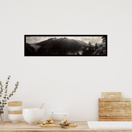 Lake Chelan, WA Cascade Mountains Foto 1908 Poster (Keuken)