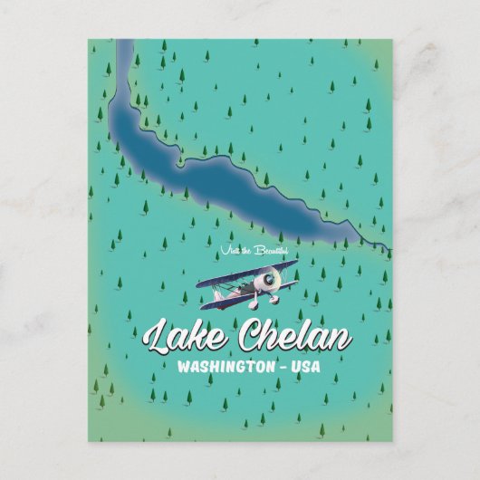 Lake Chelan Washington kaart (Voorkant)