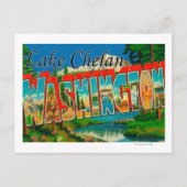 Lake Chelan, Washington - Large Letter Scenes Briefkaart (Voorkant)