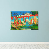 Lake Chelan, Washington - Large Letter Scenes Canvas Afdruk (Insitu (Houten vloer))