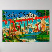 Lake Chelan, Washington - Large Letter Scenes Poster (Voorkant)