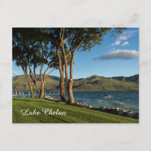 Lake Chelan Washington State Boat & Trees Reizen Briefkaart