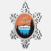 Lake Chelan Washington Tin Sneeuwvlok Ornament (Rechts)