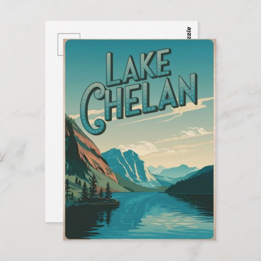 Lake Chelan Washington Vintage Briefkaart (Voorkant / Achterkant)