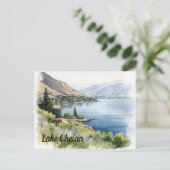 Lake Chelan Washington Waterverf Briefkaart (Staand voorkant)