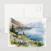 Lake Chelan Washington Waterverf Briefkaart (Voorkant / Achterkant)