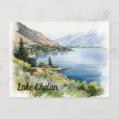 Lake Chelan Washington Waterverf Briefkaart (Voorkant)