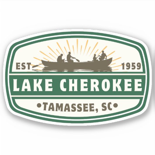 Lake Cherokee Vinyl Sticker - boot (Voorkant)