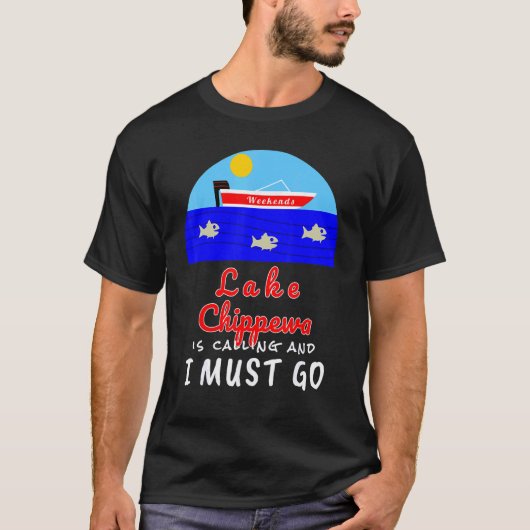Lake Chippewa Wisconsin Souvenir T-shirt (Voorkant)