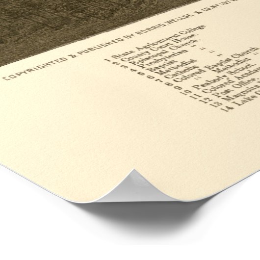 Lake City, FL Panoramic Map - 1885 Poster (Hoek)