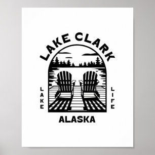 Lake Clark Alaska Buitenactiviteiten Vintage Poster
