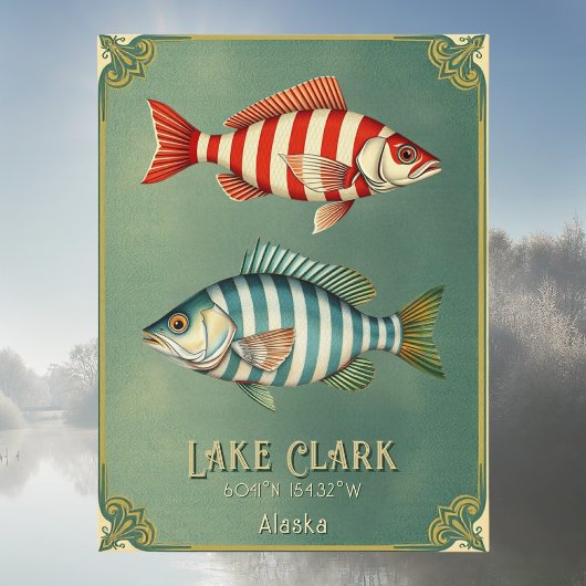 Lake Clark Alaska Verenigde Staten nautische vis B Briefkaart