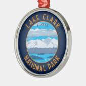 Lake Clark Nationaal Park Retro Distress Circle Metalen Ornament (Links)