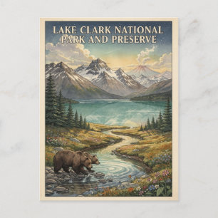 Lake Clark National Park Alaska Beer Reizen Briefkaart