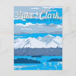 Lake Clark National Park Illustratie Reiskunst Briefkaart