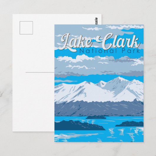 Lake Clark National Park Illustratie Reiskunst Briefkaart (Voorkant / Achterkant)