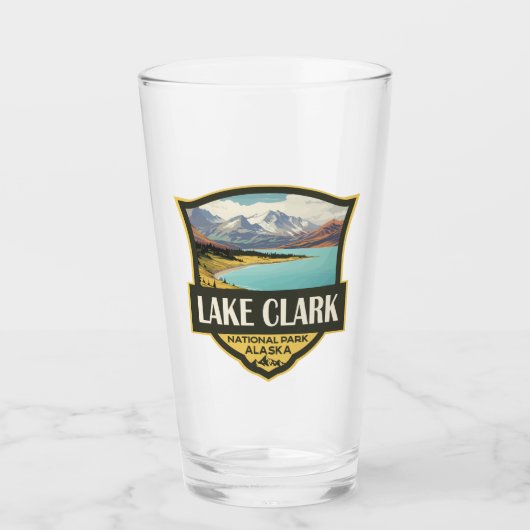Lake Clark National Park Illustratie Reiskunst Glas (Voorkant)