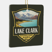 Lake Clark National Park Illustratie Reiskunst Keramisch Ornament (Rechts)
